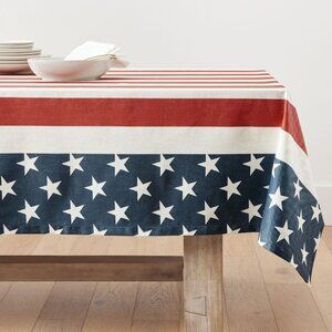 Pottery Barn American Flag Oilcloth Outdoor Tablecloth